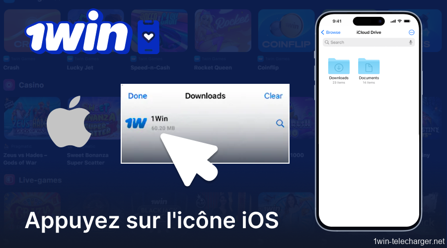 Appuyez sur le bouton « Confiance » et attendez que le fichier IPA 1Win soit téléchargé