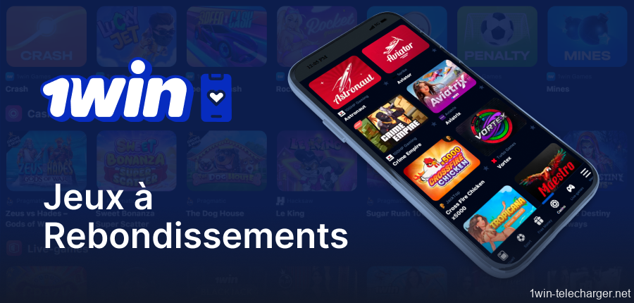 Jouez à des jeux de crash sur l'application 1win